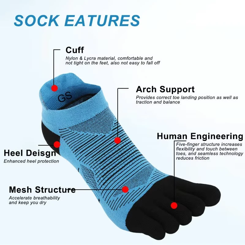 Men Five Finger Running Sports Socks suppliers
