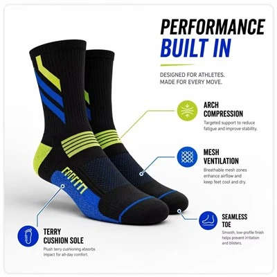 Chaussettes respirantes d'équipage de basket-ball de tennis d'entraînement