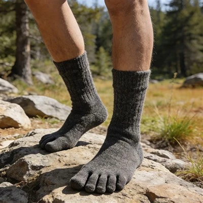 Chaussettes d'extérieur en laine à cinq orteils