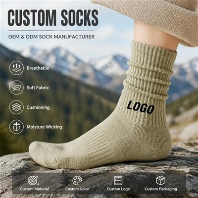 Chaussettes d'hiver à odeur respirante tricotées en nylon et laine chaude